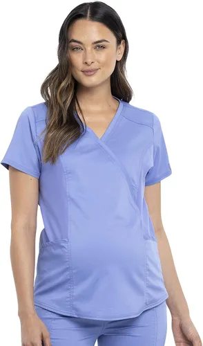 Vista 6 de Cherokee WW Revolution Mock Wrap - Camiseta de maternidad elástica en 2 direcciones Negro