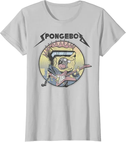 Vista 10 de SpongeBob SquarePants Camiseta de manga corta Heavy Metal Rock