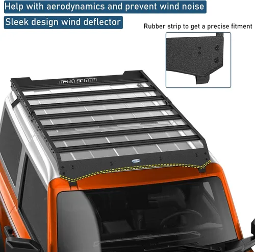 Vista 5 de u-Box Bronco Barras transversales de aluminio para Ford Bronco 2021-2026 con techo rígido de 2 puertas (excluye Bronco Sport), cesta de carga