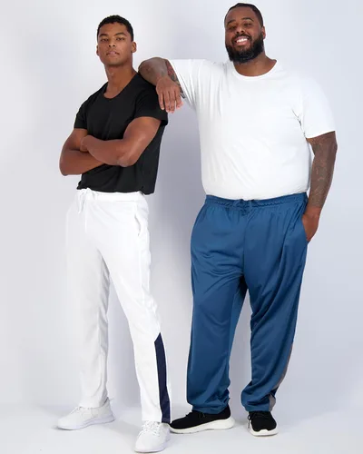 Vista 4 de Real Essentials Paquete de 3 pantalones deportivos deportivos casuales de tricot con parte inferior abierta para hombre
