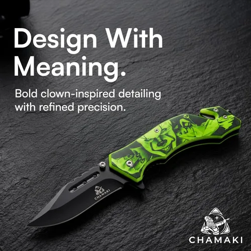 Vista 8 de Cuchillo de bolsillo de rescate – Cuchillo plegable manual con mango que brilla en la oscuridad, rompecristales, cortador de cinturón de seguridad