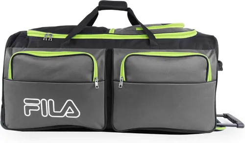 Vista 3 de Fila Bolsa de lona grande con 7 bolsillos, gris, lima, (GreyNeon Lime), Bolsa de lona grande con 7 bolsillos