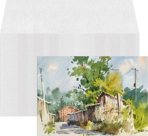 Vista 9 de ZAYOUAU 400 hojas de papel de acuarela a granel, 5 x 7 pulgadas, 300 GSM, algodón blanco prensado en frío, papel de pintura para niños