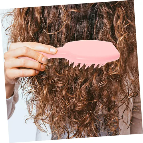 Vista 6 de Cepillo de silicona para lavar el cabello con asa, peine para caspa, cepillo para champú para el cabello, cepillo exfoliante para limpieza