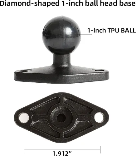 Vista 5 de xik Soporte de montaje para cámara: base rómbica de bola de 1 pulgada, rosca de 1/4 "-20 - Compatible con cámara de seguridad Logitech, DSLR, CCTV