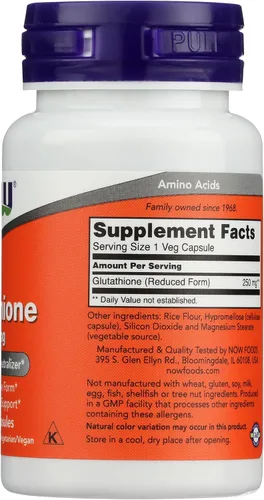 Vista 7 de NOW FOODS Glutatión 250, 60 CT