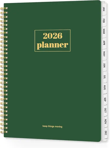 Vista 14 de SUNEE Agenda 2026, agenda semanal y mensual, enero de 2026 a diciembre de 2026, agenda diaria con pestañas, páginas de notas, encuadernación en Negro