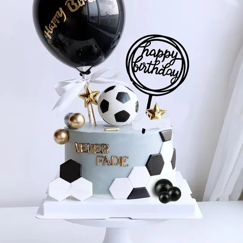 Vista 4 de Juego de 25 adornos de acrílico para pastel de cumpleaños, números 0-9, decoración de pastel en forma de bola (negro)