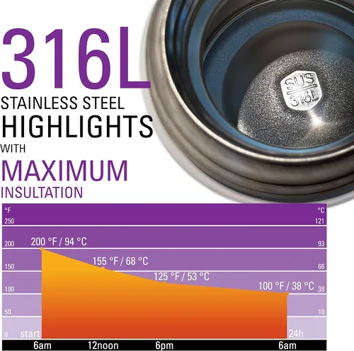 Vista 4 de Termo de comida de 16 onzas para comida caliente, para niños, con cuchara. Lonchera térmica pequeña de acero inoxidable 316L, a prueba de fugas