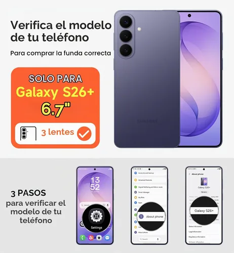 Vista 2 de SURITCH Funda para teléfono Samsung Galaxy S26 Plus, cubierta protectora magnética con cubierta de cámara y soporte de metal ajustable para Galaxy
