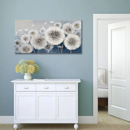 Vista 9 de Pogusmavi Decoración de pared para sala de estar, arte de pared para sala de estar, lienzo artístico/cuadros para dormitorio Diente de león azul