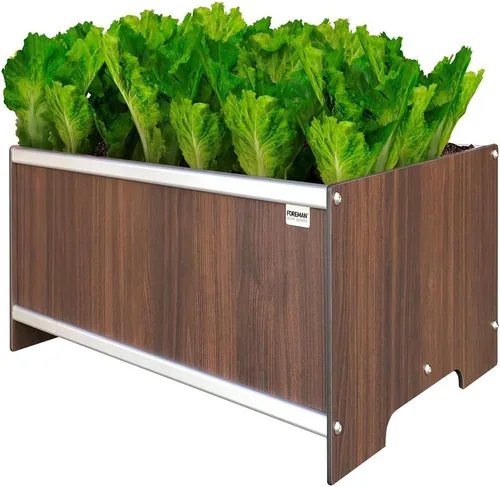 Vista 18 de Cama de jardín elevada (36 x 12 x 14 pulgadas) resistente a la intemperie, maceta para exteriores con drenaje para camas de verduras, jardinería