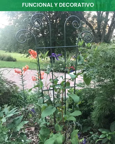 Vista 6 de Mklsit Paquete de 4 Enrejados de Plantas de 23'' para Plantas Trepadoras en Macetas de Interior y Exterior, Enrejado de Jardín de Metal para Plantas