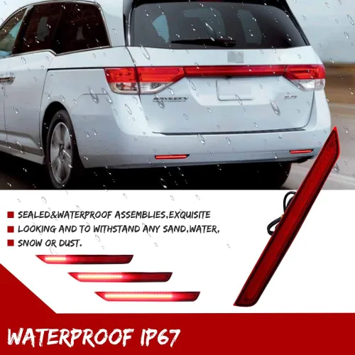 Vista 5 de Compatible con 2011 2012 2013 2014 2015 2016 2017 Honda Odyssey Reflector de Parachoques Trasero Antiniebla LED Señal de Giro Secuencial Luces