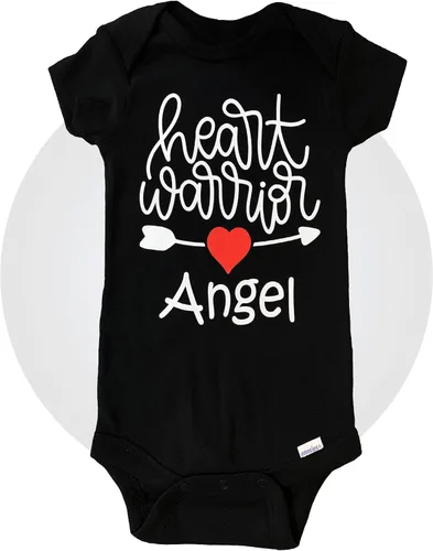 Vista 12 de Regalos de guerrero del corazón - Body personalizado 100% algodón - Talla unisex - Negro o blanco disponible - Ropa de bebé CHD