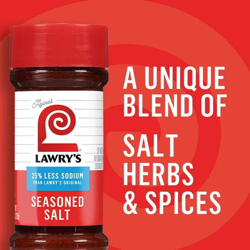 Vista 16 de Lawry's Sal sazonada, 25% menos de sodio, sin MSG añadido, certificado Kosher, básico, versátil, condimento multiusos para agitar en carne de res
