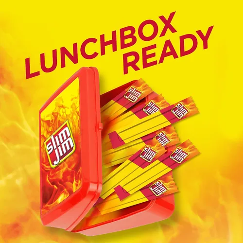 Vista 6 de Slim Jim - Palitos de carne seca ahumada, sabor original, 0.28 onzas, 26