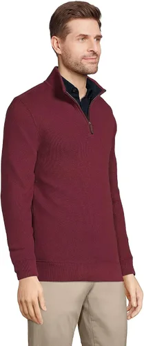 Vista 3 de Lands' End Bedford - Suéter acanalado con 14 de cremallera para hombre.