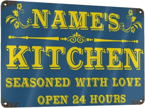 Vista 17 de Letreros de cocina personalizados con nombre personalizado, letrero de cocina condimentado con amor, letrero de cocina para decoración del hogar