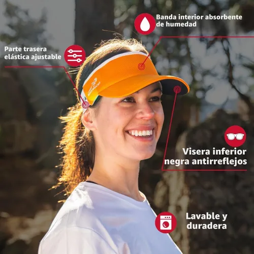 Vista 5 de Headsweats Visera solar unisex para adultos, ligera, rendimiento Negro