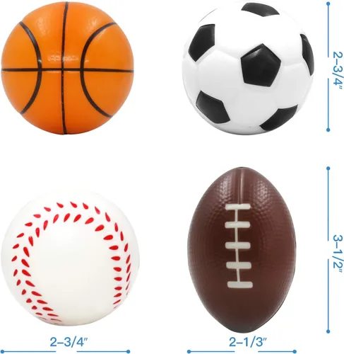 Vista 2 de Novelty Place Pelotas antiestrés exprimibles, béisbol, baloncesto, fútbol, fútbol para aliviar la tensión, accesorios de relajación, juguetes