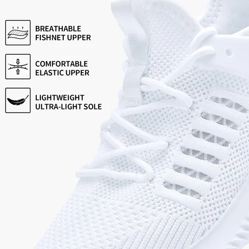 Vista 3 de Akk - Zapatos deportivos sin cordones para mujer, diseño ligero de espuma viscoelástica para caminar, gimnasio, viajes, trabajo o uso informal