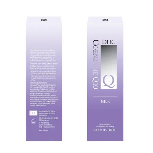 Vista 4 de DHC CoQ10 Milk, humectante facial que desafía la edad, ligero, hidratante diario, apariencia juvenil, sin fragancia ni colorantes, 3.3 onzas