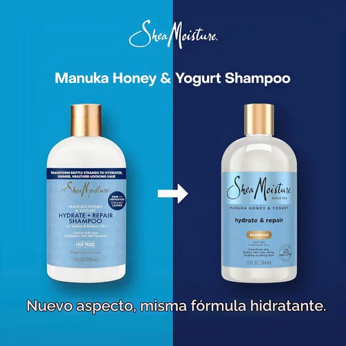 Vista 4 de SheaMoisture Champú Hidratar y Reparar Cabello Dañado con Miel de Manuka