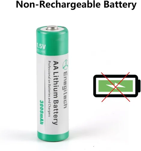 Vista 2 de Enegitech Batería de litio AA, batería de litio doble A de 1.5 V para cámara Blink al aire libre, bloqueo inteligente, cámara de sendero, linterna