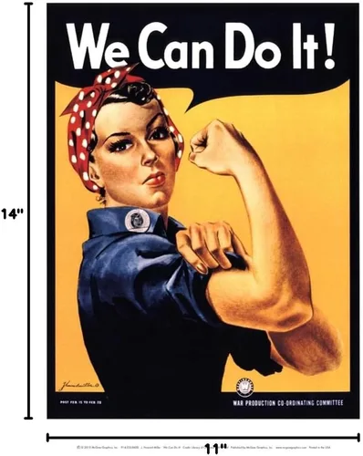 Vista 2 de Rosie The Riveter We Can Do It - Impresión artística de J. Howard Miller (11 x 14 pulgadas)