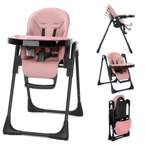 Vista 9 de Trona convertible Kinder King para bebés y niños pequeños, trona ajustable para bebés con bandeja doble extraíble, diseño compacto y plegable