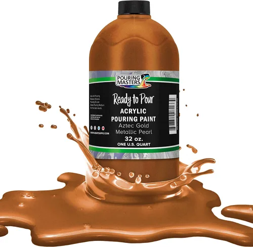 Vista 53 de Pouring Masters - Pintura acrílica premezclada de 8 onzas líquidas listas para verter, oro de 24 quilates, suministros de arte fluido para lienzo
