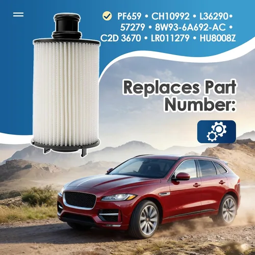 Vista 6 de iFJF PF659 Filtro de aceite de reemplazo para Jaguar V6 3.0L F-Type 2014-2020 XJ 2013-2019 Land Rover LR4 2010-2013 V8 5.0L Reemplaza CH10992 L36290