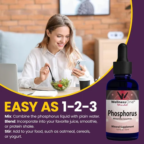 Vista 7 de WellnessOne Suplementos de fósforo iónico, líquido de fósforo de ácido ortofosfórico para dientes, salud ósea y apoyo energético, sin OMG, vegano