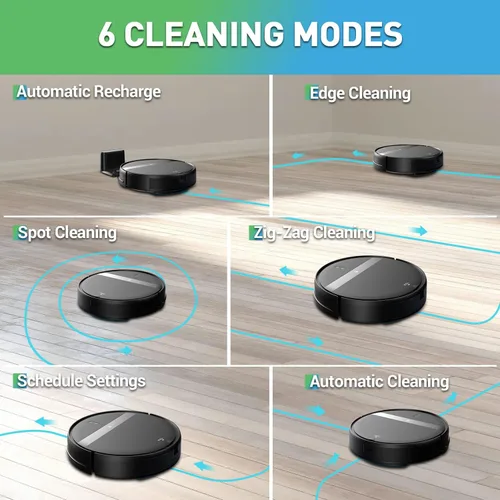 Vista 4 de Kilgone Robot aspirador para pelo de mascotas, 2 en 1 con succión sin enredos y evita 3D inteligente, aplicación/Wi-Fi/Alexa, ultra delgado