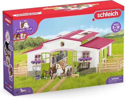 Vista 8 de Schleich Granja Equina y Establo - Juego de 44 Piezas Ganador de Premios, Centro de Equitación con 2 Juguetes de Poni, Figurilla de Jinete