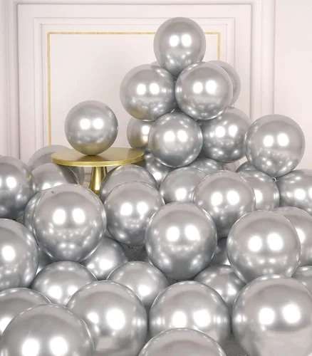 Vista 12 de AULE Globos Negros Metálicos de 5 pulgadas 50 Piezas Globos de Látex Negro Cromado Helio Brillante Engrosado Globo Decoración Perfecta para Fiestas
