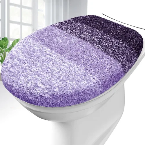 Vista 25 de OLANLY Funda de asiento de inodoro de microfibra suave para baño, cubiertas de asiento lavables a máquina, 17.5x15 pulgadas, con respaldo de goma
