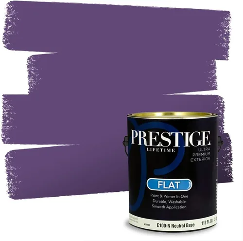 Vista 90 de PRESTIGE Pinturas de pintura interior e imprimación en uno, 1 galón, plano, combinación comparable de Sherwin Williams* Kimono Violet*