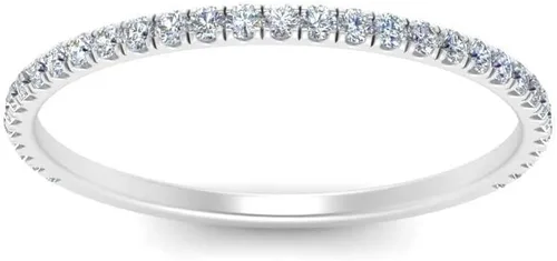 Vista 2 de White Diamond Band in WhiteYellowRose Gold Eternity Wedding Ring, Crown Diamond Ring, Unique Wedding Band, Minimalist Bridal Matching Band