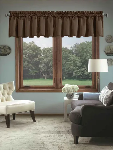 Vista 46 de Cortinas de cocina negras Ladity - 2 paneles de cortinas cortas opacas, 36 pulgadas, privacidad, niveles de café, cortinas de granja para ventana