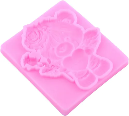 Vista 27 de ZiXiang - Molde de fondant de perlas de silicona para oso, juego de 5 Ball Pearl Semi Sphere Chocolate Molds Teddy Bear Cake Decorating Cupcake