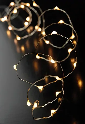 Vista 3 de MagicPro Guirnalda de luces, cadena de luces USB con 200 LED de color blanco cálido, cadena de luces de cobre de 66 pies para dormitorio, pared
