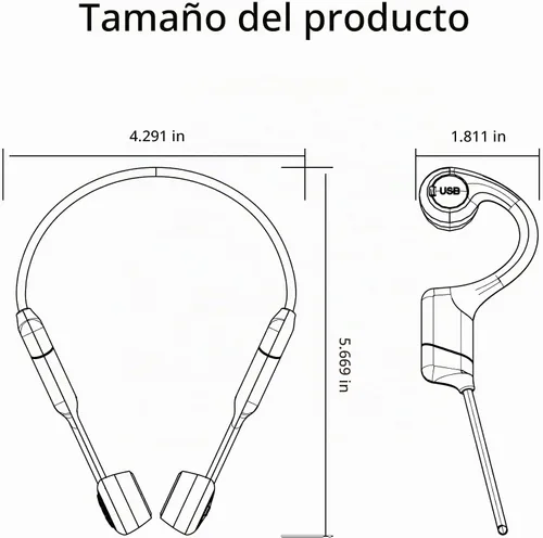 Vista 7 de Auriculares de conducción ósea – Auriculares de oreja abierta con micrófono, Bluetooth 5.4, batería de 20 horas de duración, IPX5 impermeable
