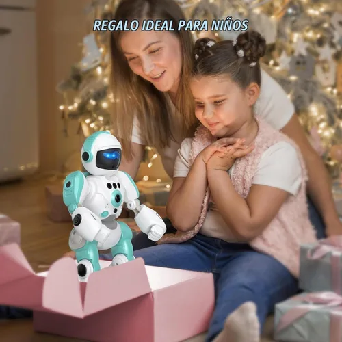 Vista 6 de SIMREX Juguetes Robot para Niños, Robot de Control Remoto, Robot Programable con Voz Grabada Música Danza Control de Gestos, Regalo para Niños