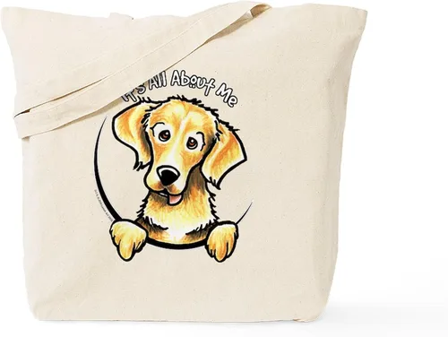Vista 8 de CafePress Bolsa de compras de lona beige natural reutilizable con diseño de raza Golden Retriever