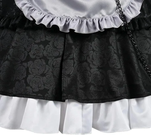 Vista 6 de MROZUL My Dress Up - Disfraz de cosplay de Marin Kitagawa, falda de vestido de sirvienta para Halloween, traje de Lolita