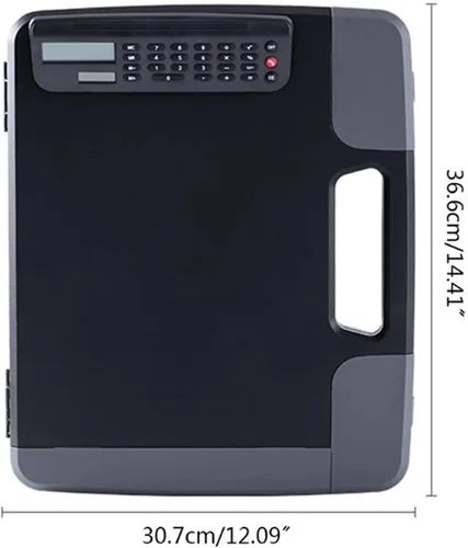 Vista 2 de Carpeta de archivos portátil para documentos, portapapeles, organizador con calculadora, soporte multifuncional, suministros de oficina, organizador