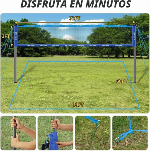 Vista 8 de Conjunto combinado de bádminton de voleibol al aire libre con red, diseño antiflacidez, 4 raquetas de bádminton, 3 pajaritos y voleibol