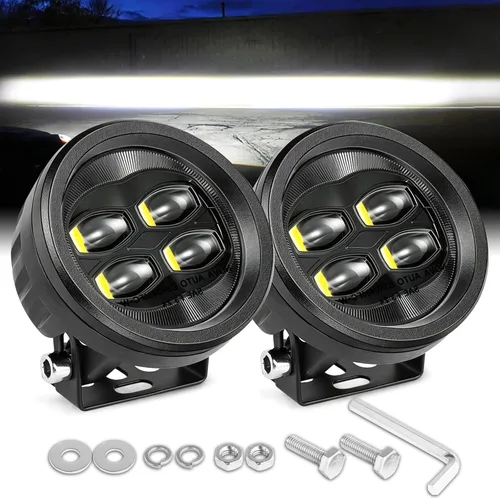Vista 8 de Nirider - Luces de conducción LED, 2 unidades de 50 W CREE redondas de 3.5 pulgadas, luces antiniebla para motocicleta, combo de inundación, luces